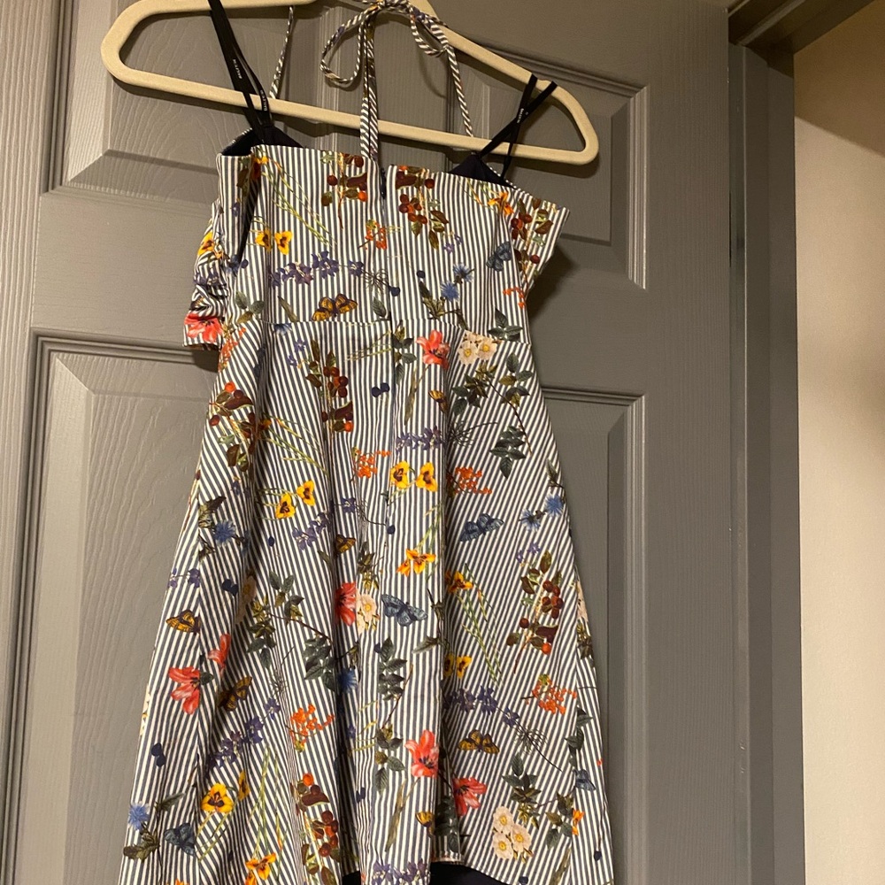 Bailey 44 Navy and Floral Striped Tie-Front Dress spring summer sundress - Picture 4 of 5